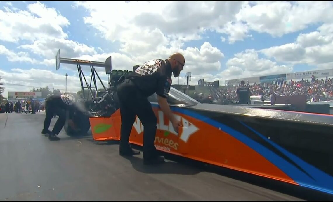 Mike Salinas, Leah Pruett, Rob Flynn, Top Fuel Dragster Rnd 2 Eliminations, New England Nationals, N