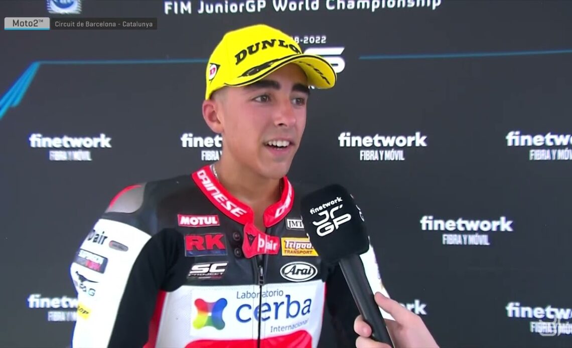 Moto2 Race 1 Winner Interview | Senna Agius | FIM JuniorGP 2022 - Round 3 Catalunya