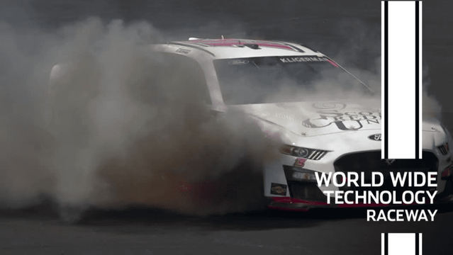 Parker Kligerman exits Cup Series practice with car in flames, billowing smoke