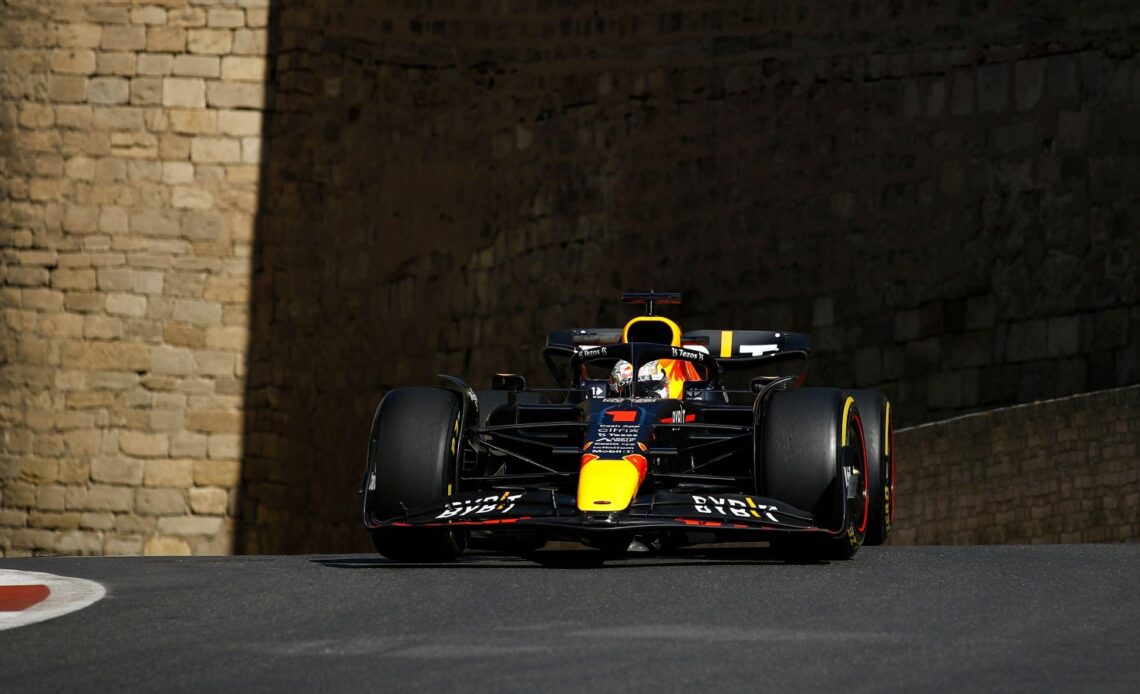 Max Verstappen driving in Baku. Baku, June 2022.