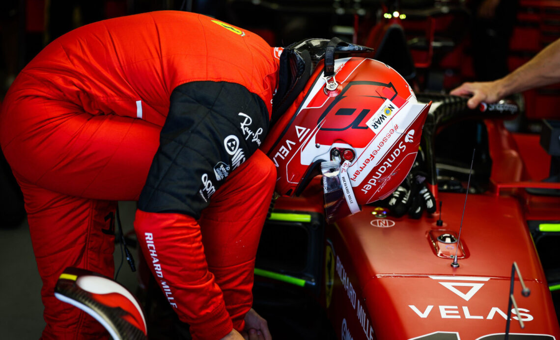 Charles Leclerc last minute preparations. Baku June 2022