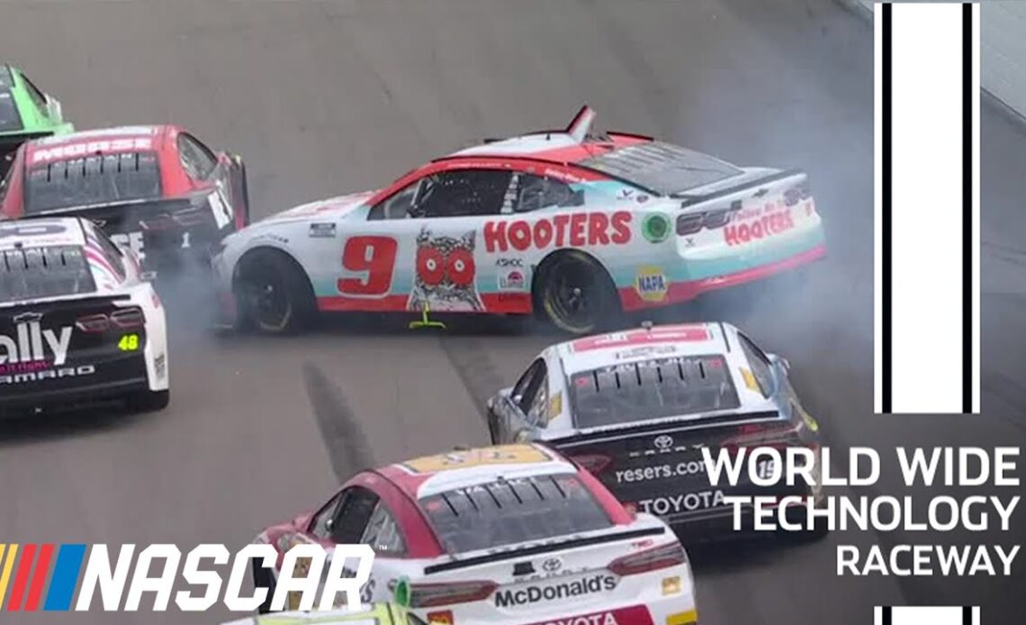 Ross Chastain turns Chase Elliott at WWT Raceway | NASCAR