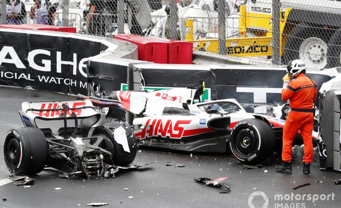 Mick Schumacher, Haas VF-22 crash