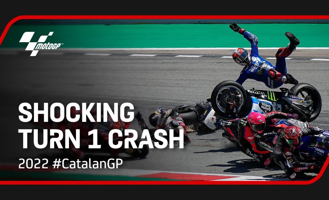 Shocking Turn 1 crash | 2022 #CatalanGP