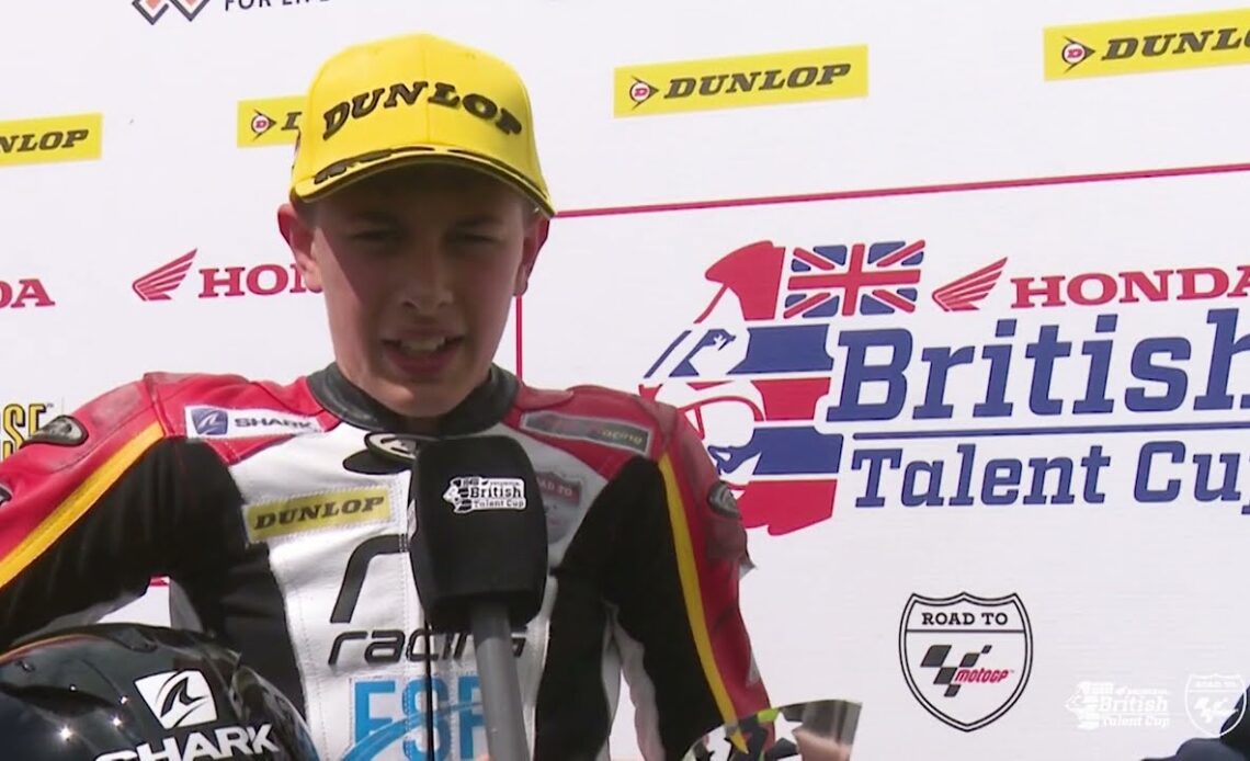 Top 3 Interviews Race 1 | Round 4 Knockhill | 2022 Honda British Talent Cup