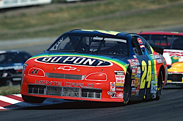 Jeff Gordon navigates a NASCAR road race at Sonoma Raceway, May 1996. Photo: NKP