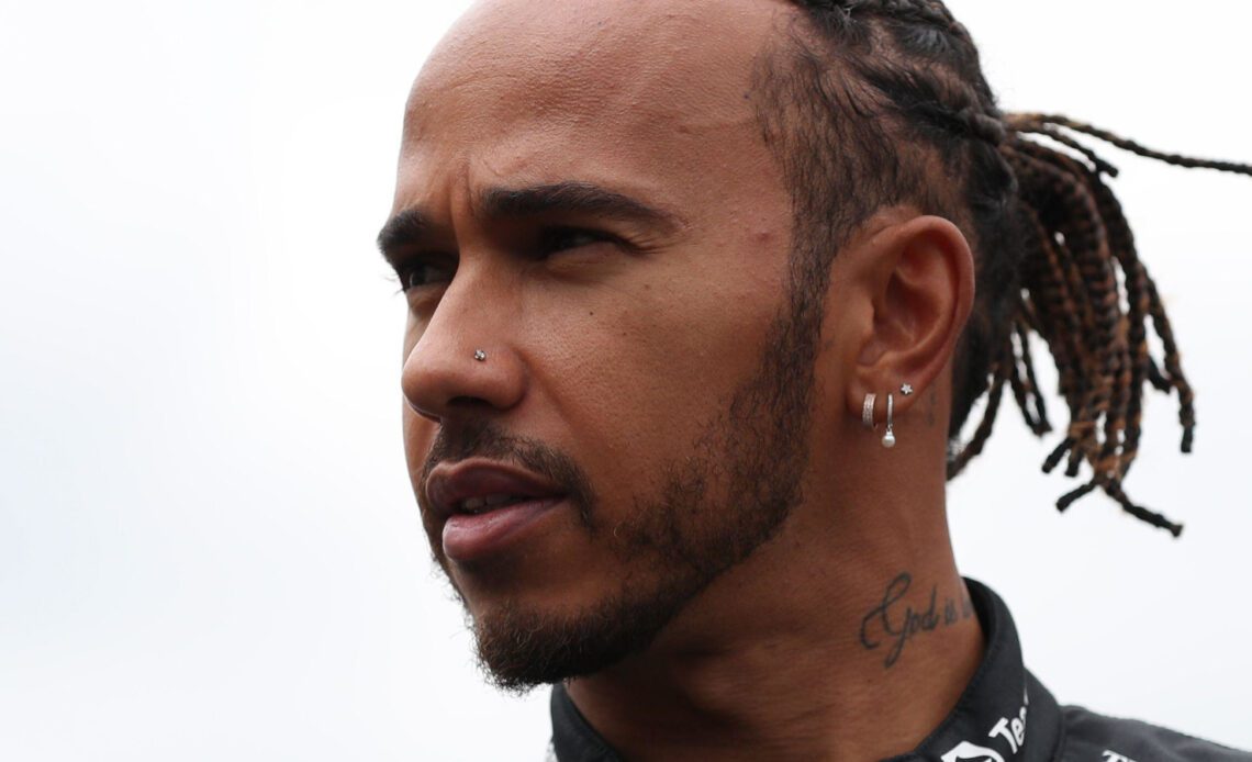 Lewis Hamilton nose stud and earrings. July 2021