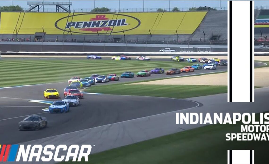 Chaos on the opening laps at Indy, several cars spin