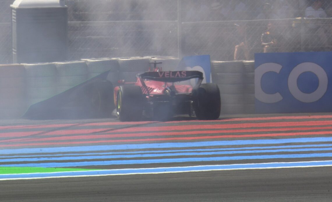 Charles Leclerc crashes out while leading French Grand Prix