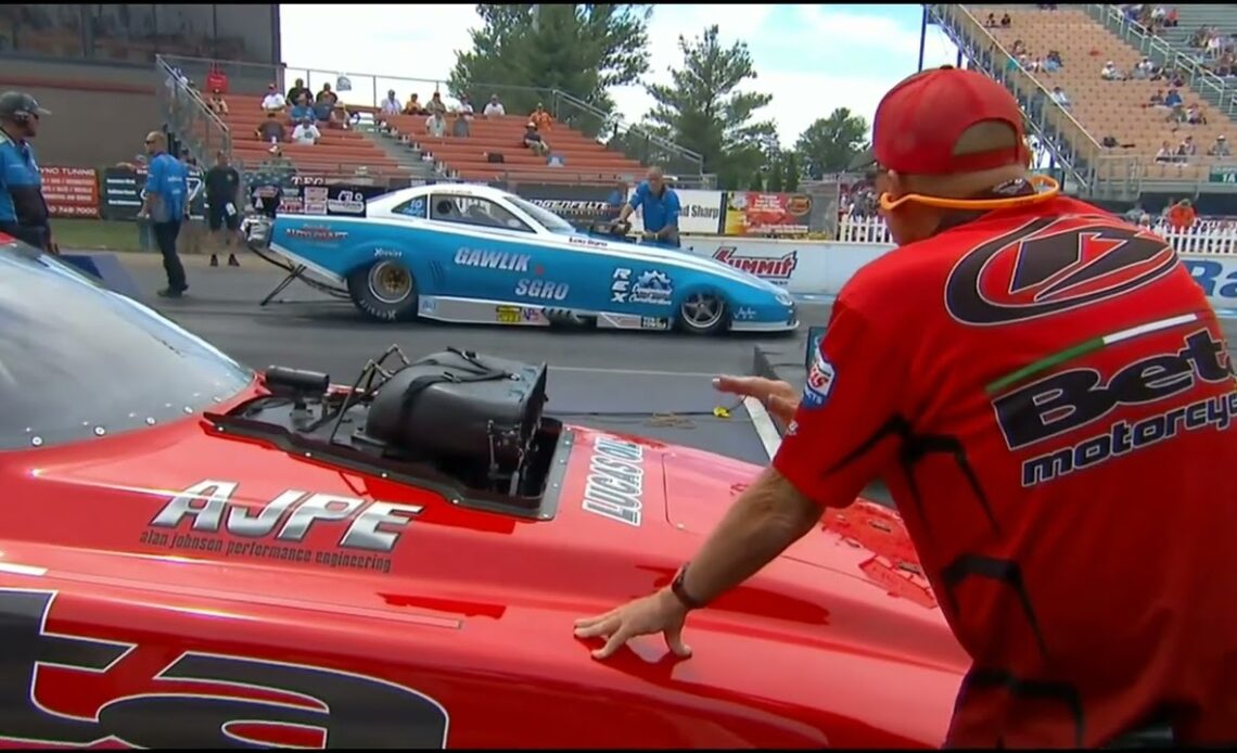 Doug Gordon, Brian Gawlik, Top Alcohol Funny Car, Rnd 1 Eliminations, Summit Racing Equipment Nation