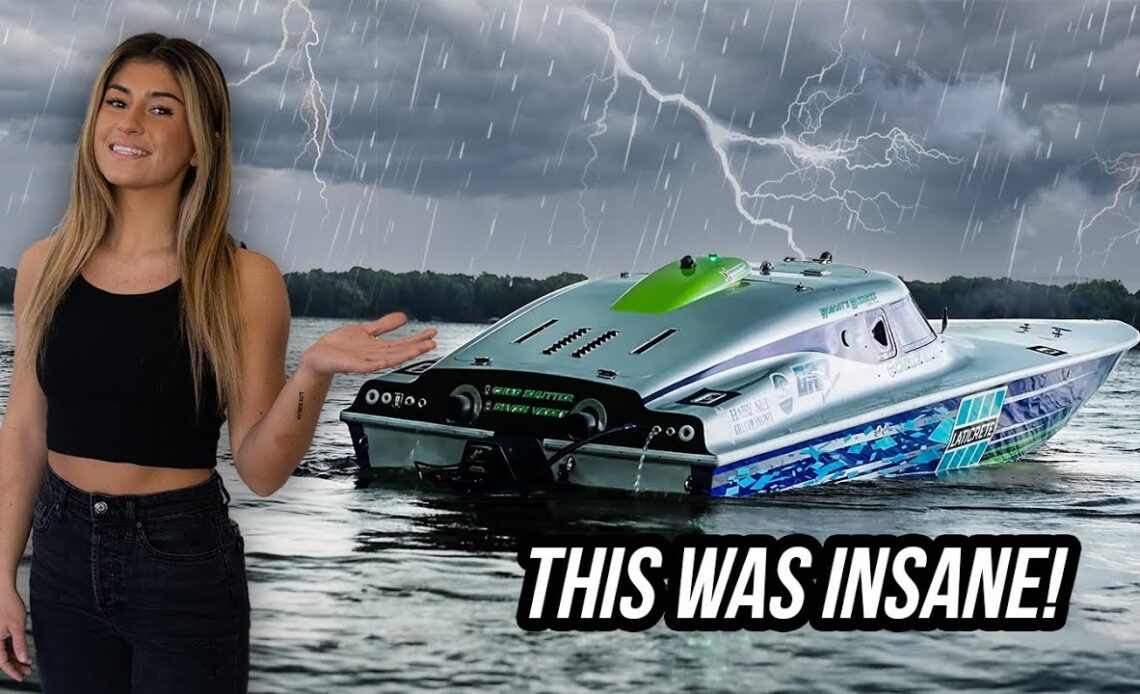 Driving 580 HP Race Boat In A Thunderstorm