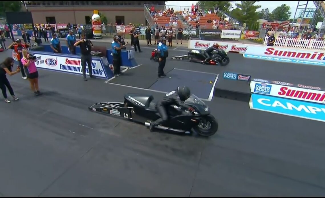 Eddie Krawiec, Jianna Evaristo, Pro Stock Motorcycle, Rnd 1 Eliminations, Summit Racing Equipment