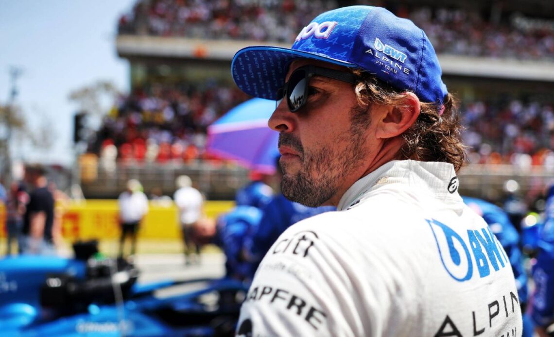 Fernando Alonso on the grid before the Spanish GP. Barcelona May 2022.