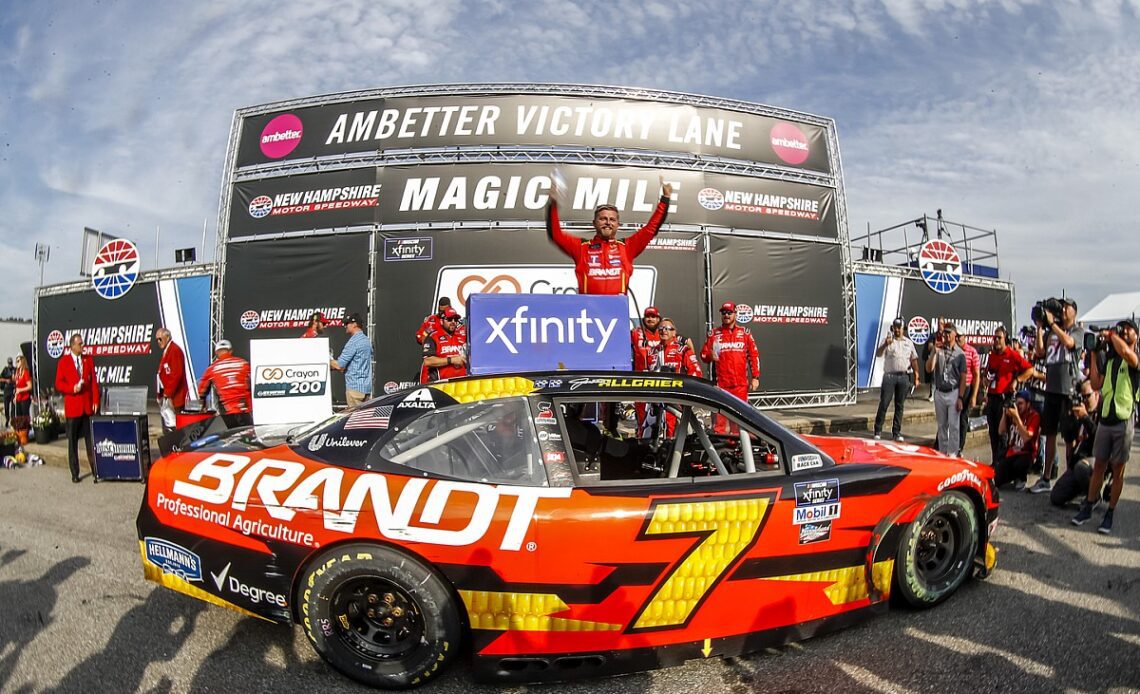 Justin Allgaier wins wreck-marred New Hampshire Xfinity race