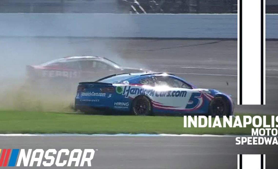 Kyle Larson has issue, slams into Ty Dillon at Indy