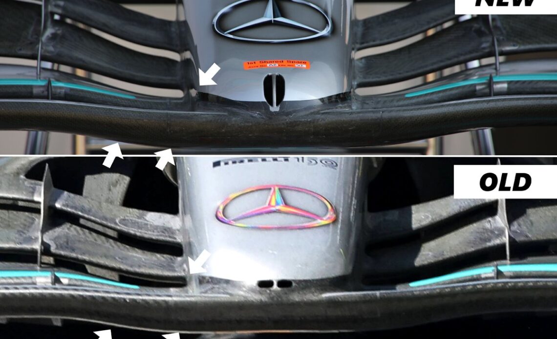 Mercedes W13 nose comparison