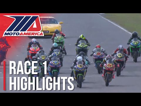 MotoAmerica SportbikeTrackGear Junior Cup Race 1 Highlights at Brainerd International Raceway 2022