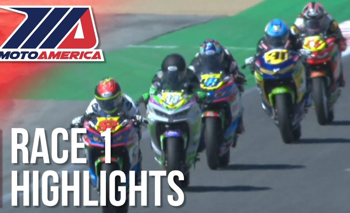 MotoAmerica SportbikeTrackGear Junior Cup Race 1 Highlights at Laguna Seca 2022