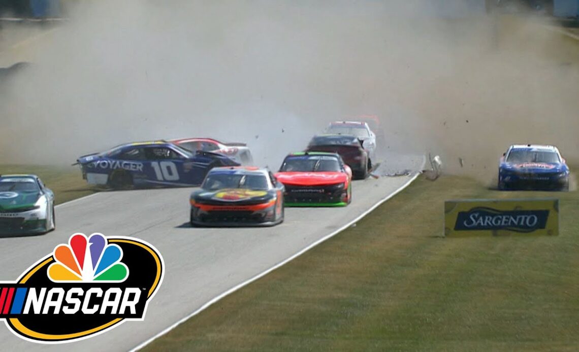 Noah Gragson triggers chain-reaction NASCAR Xfinity pileup at Road America | Motorsports on NBC