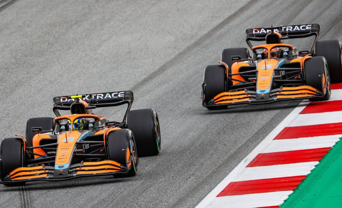 Daniel Ricciardo and Lando Norris at the Austrian Grand Prix. Spielberg, July 2022.