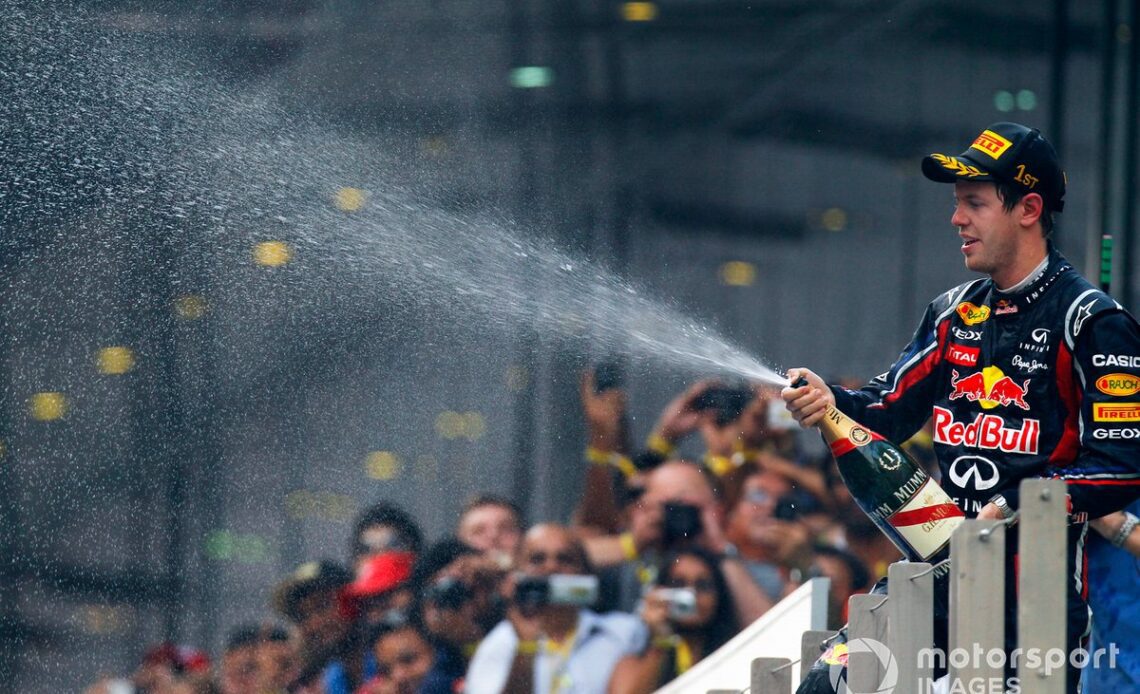 Sebastian Vettel, Red Bull Racing celebrates his victory