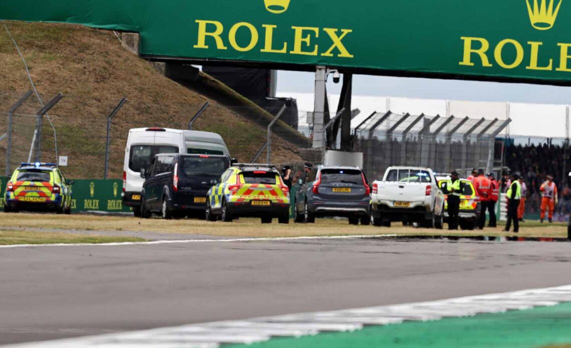 Seven in custody after "incredibly dangerous" British Grand Prix track breach