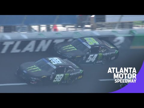 Ty Gibbs gets pushed into outside wall at Atlanta