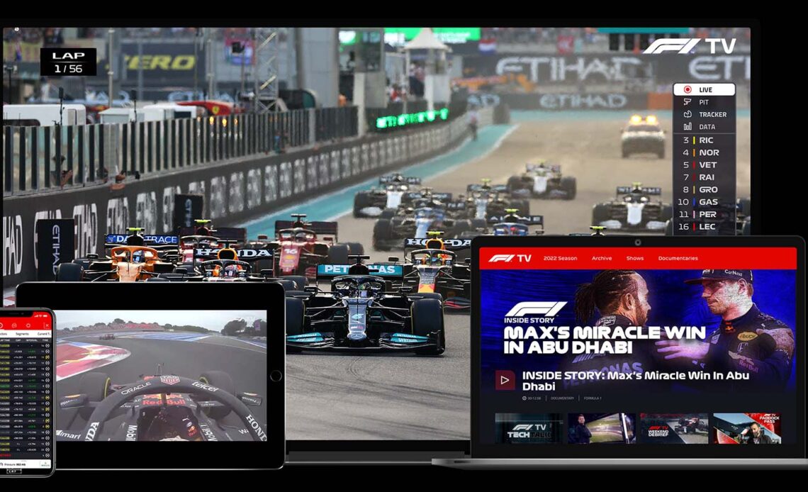 Promo screens for F1 TV