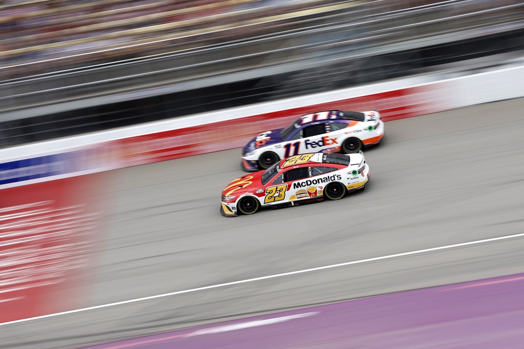 Wallace races team co-owner Denny Hamlin - credit GETTY IMAGES