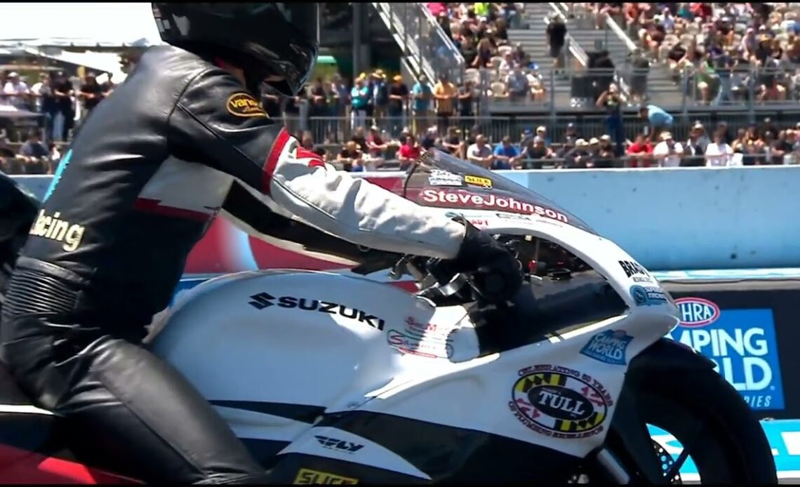 Angelle Sampey, Steve Johnson, Pro Stock Motorcycle, Qualifying Rnd 2, DENSO, Sonoma Nationals,