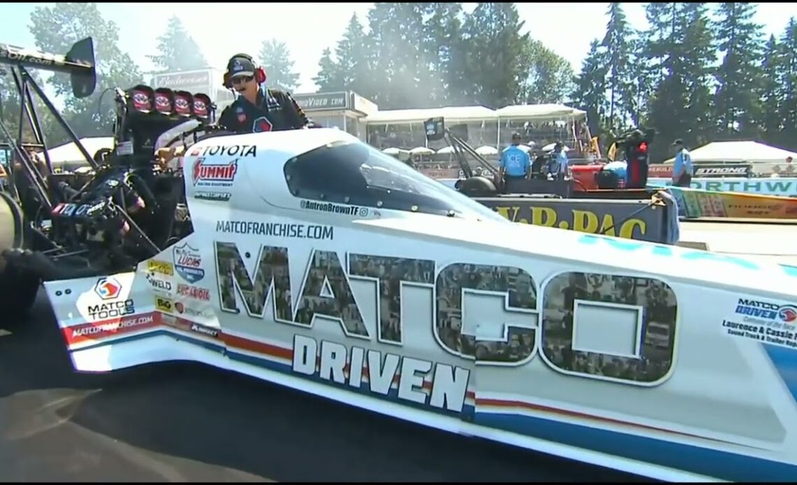 Antron Brown, Leah Pruett, Top Fuel Dragster, Qualifying Rnd 2, Flav R Pac Northwest Nationals, Paci