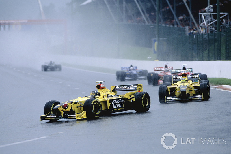 Hill led home Ralf Schumacher in a memorable 1-2 for Jordan in 1998