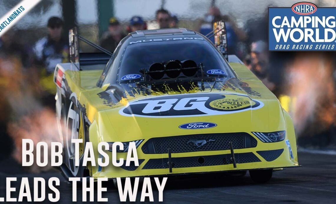 Bob Tasca leads the way Friday in Topeka