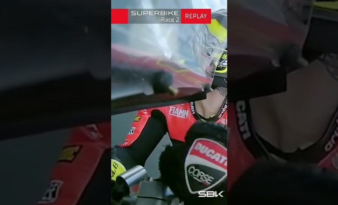 Ducati teammates Bautista & Rinaldi got VERY close on track during Race 2️⃣ at Assen 🤏 👀 #WorldSBK