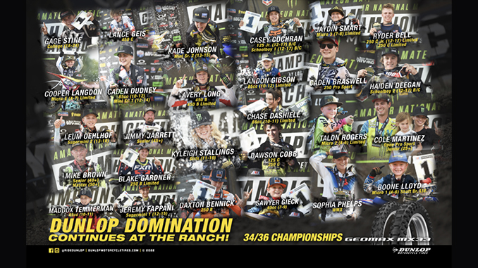 Dunlop Riders Dominated at the Monster Energy AMA Amateur National Motocross Championship at Loretta Lynn’s
