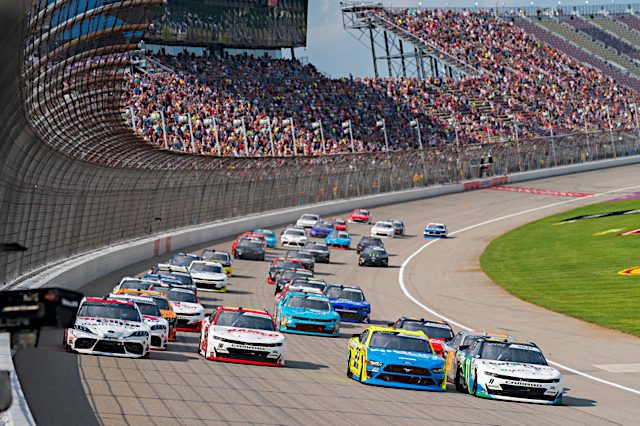 NASCAR racecars at Michigan International Speedway, August 2021. Photo:NKP