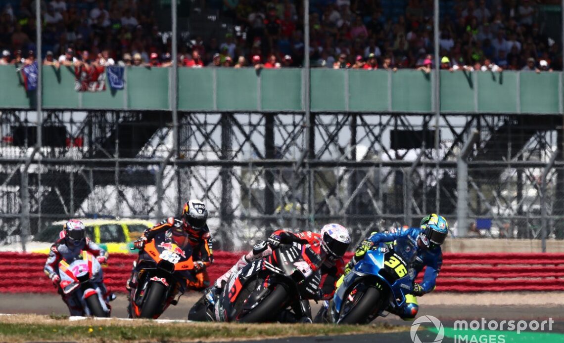 Aleix Espargaro battles with Joan Mir and Miguel Oliveira