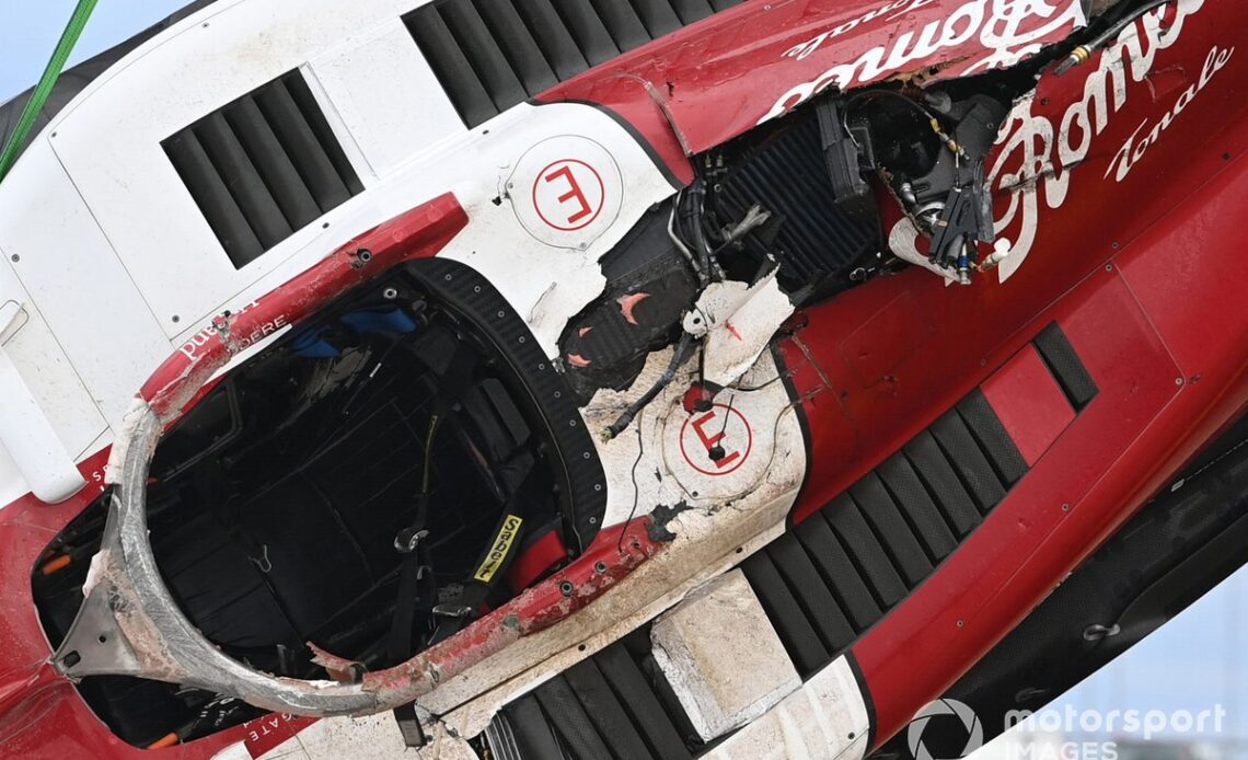 Alfa Romeo C42 of Zhou Guanyu after his crash