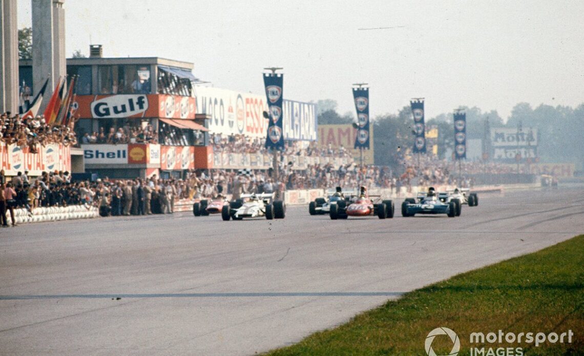 Gethin winning the 1971 Italian GP by 0.01s