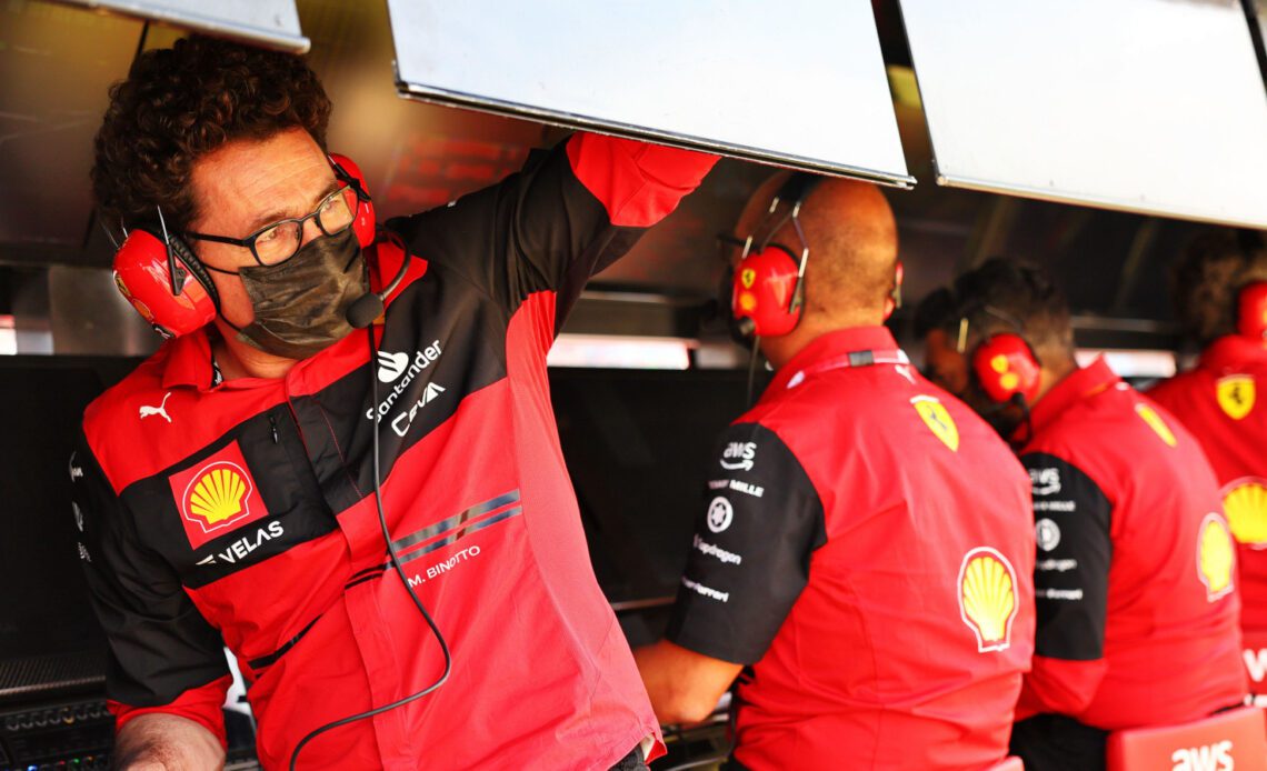 Mattia Binotto on the pit wall. France July 2022