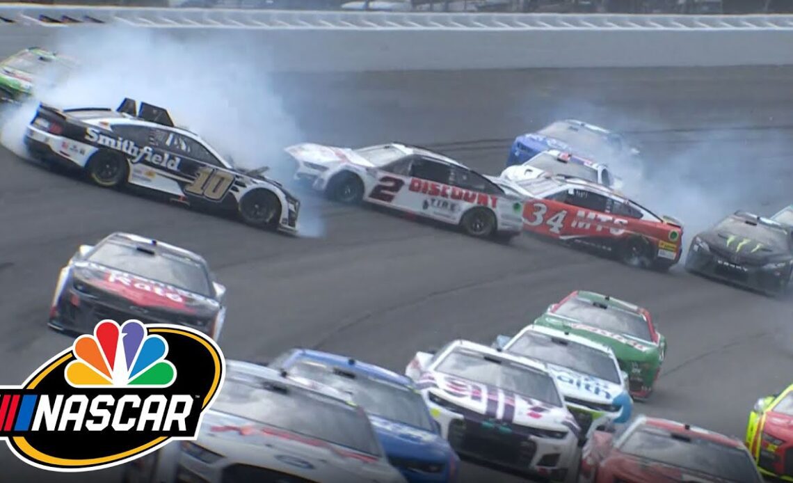 Kyle Busch, Austin Cindric, Aric Almirola caught in NASCAR Cup Michigan crash | Motorsports on NBC
