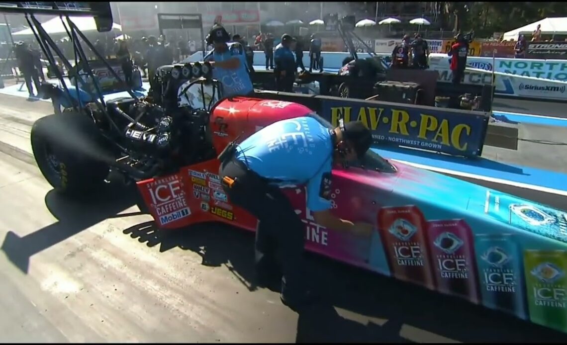 Leah Pruett, Antron Brown, Top Fuel Dragster, Eliminations Rnd 1, Flav R Pac Northwest Nationals, Pa