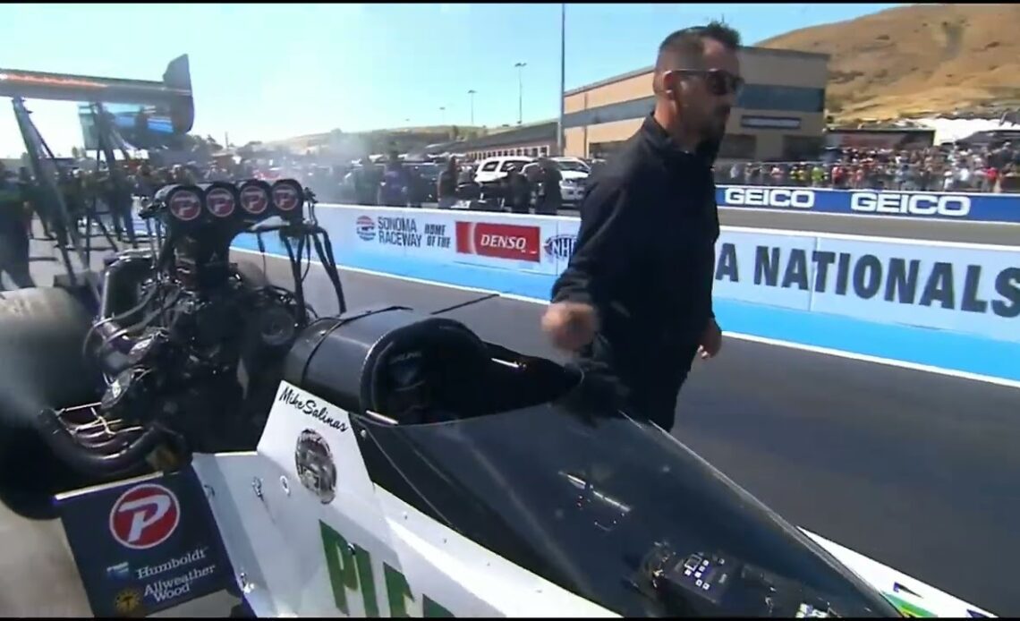 Mike Salinas, Cameron Ferre Interview, Top Fuel Dragster, Eliminations Rnd 1, DENSO, Sonoma Nat