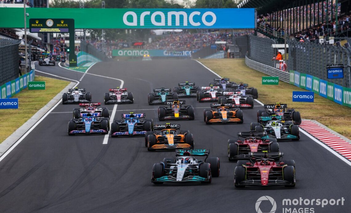 The start of the Hungarian Grand Prix