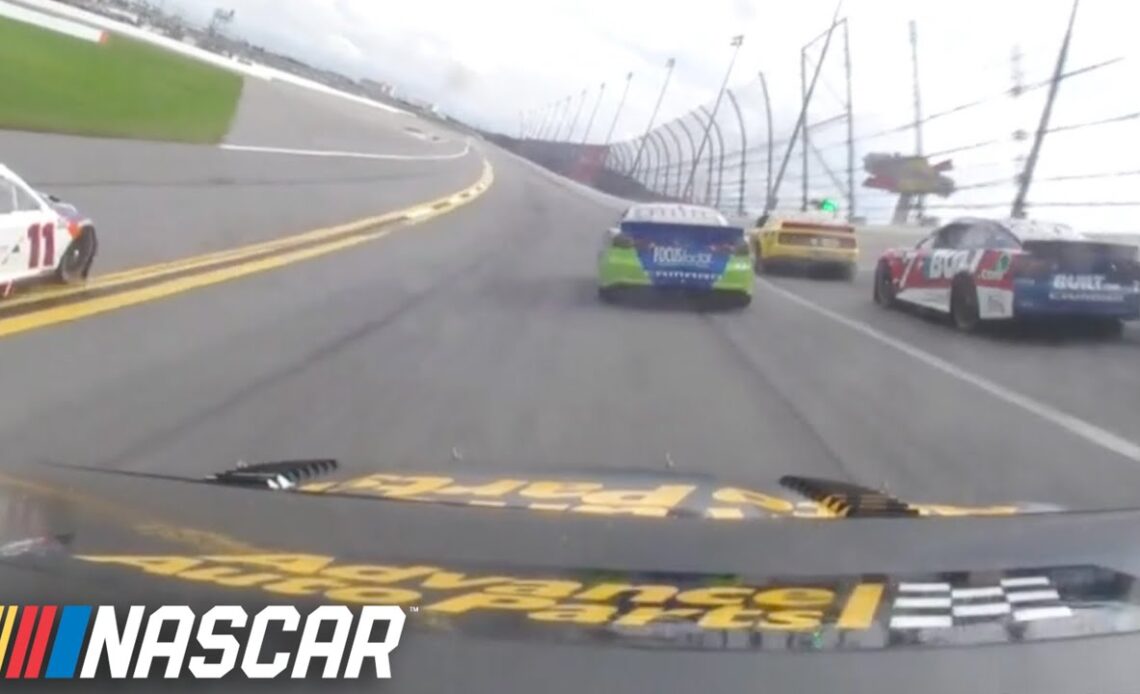Ride with Ryan Blaney as he gets caught up in a crash at Daytona