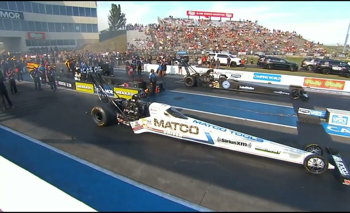 Antron Brown, Doug Foley, Top Fuel Dragster, Qualifying Rnd3, Menards Nationals Presented By PetArmo