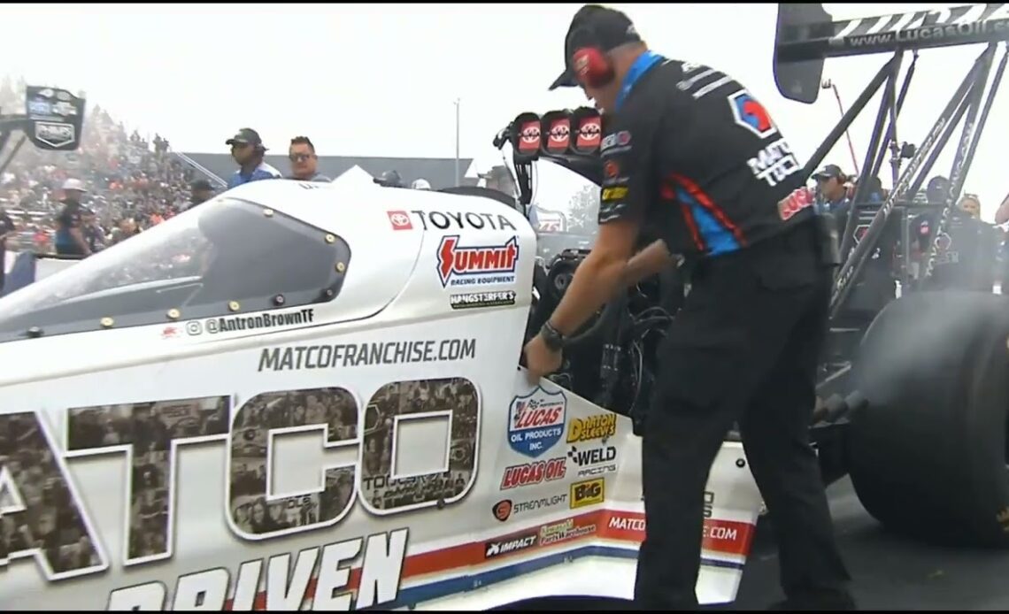 Antron Brown, Justin Ashley, Top Fuel Dragster, Qualifying RND3, Lucas Oil Nationals, Brainerd