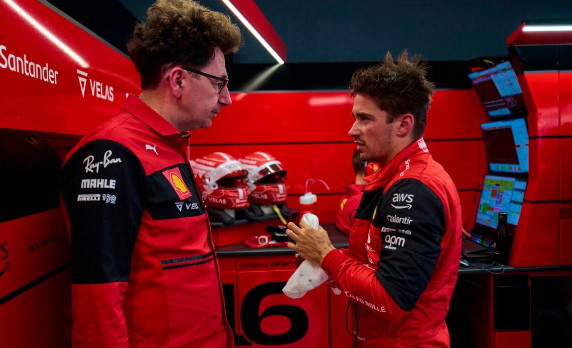 Mattia Binotto, Team Principal, Ferrari, Charles Leclerc, Ferrari F1-75