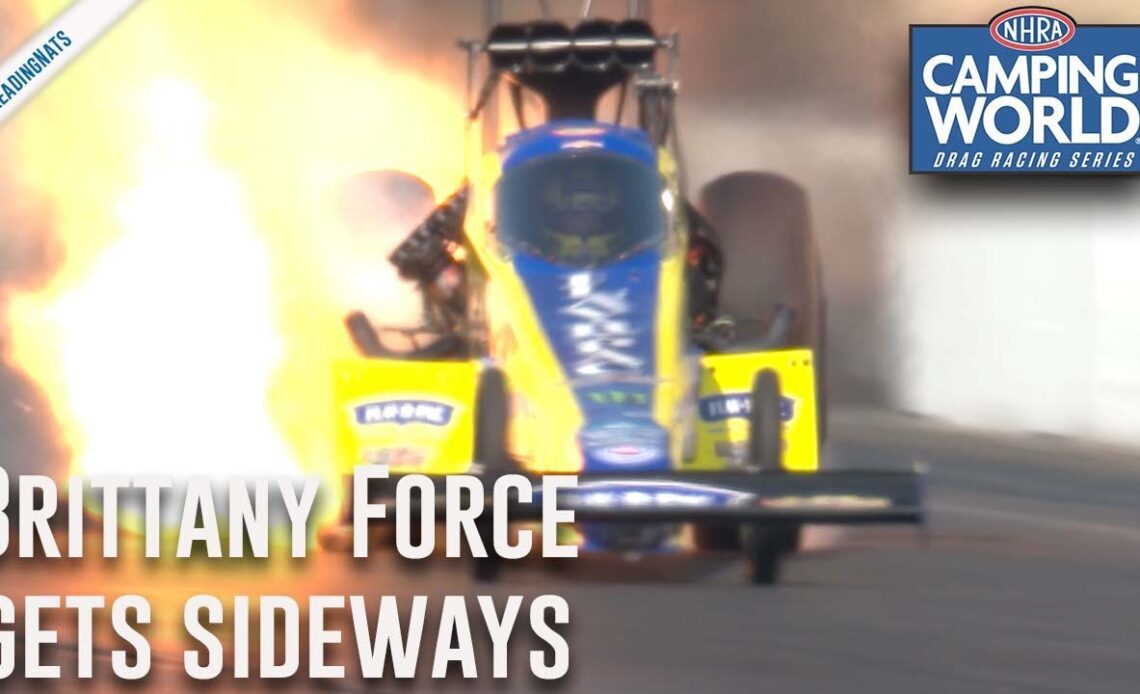 Brittany Force get sideways in Reading