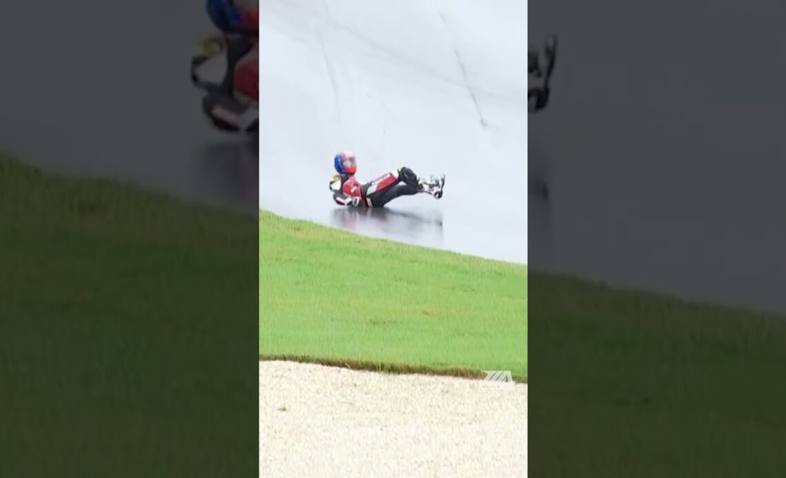 🚨CLOSE ONE!🚨 #Motorcycle Near Miss In The Rain After Racing Crash #shorts